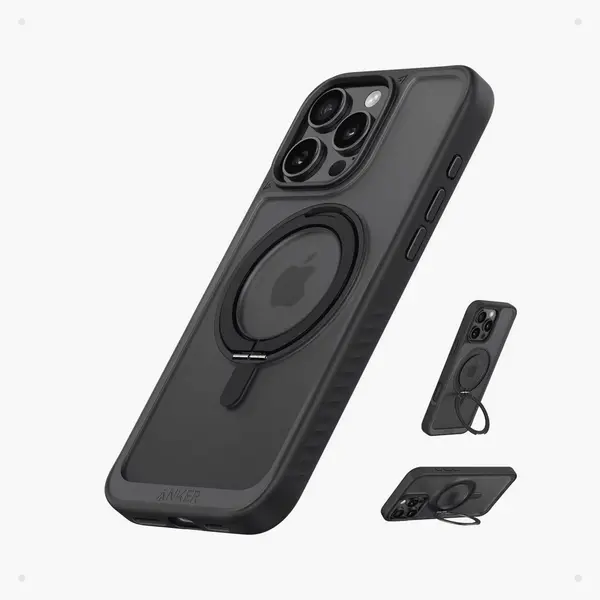 Anker A90H1H1A Maggo Magnetic Case With Stand 360 Ring Stand iPhone 16 Pro Black