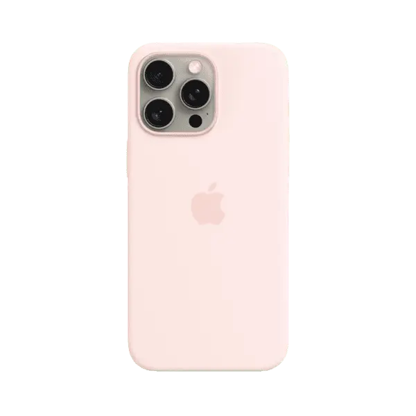 Apple iPhone 15 Pro Max Silicone Case Light Pink With MagSafe