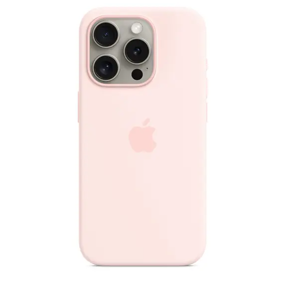 Apple iPhone 15 Pro Max Silicone Case MT1U3ZM A Light Pink With MagSafe