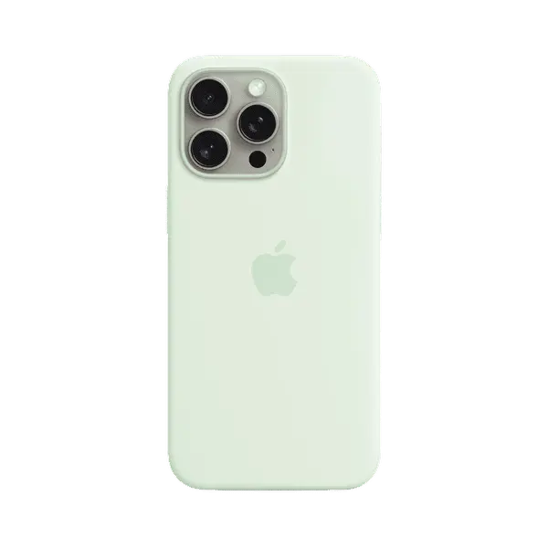 Apple iPhone 15 Pro Max Silicone Case Soft Mint With MagSafe