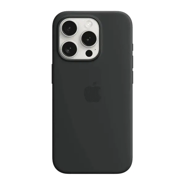 Apple iPhone 15 Pro Silicone Case Black With MagSafe