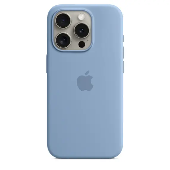 Apple iPhone 15 Pro Silicone Case MT1L3ZM A Winter Blue With MagSafe