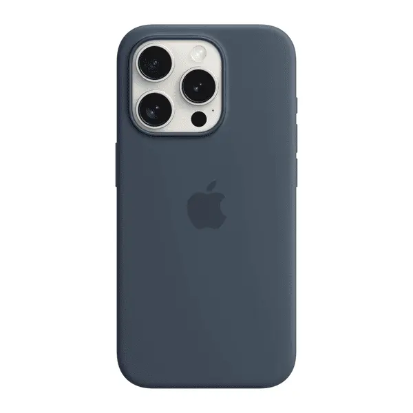Apple iPhone 15 Pro Silicone Case Storm Blue With MagSafe