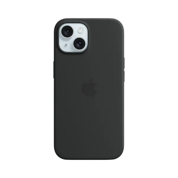 Apple iPhone 15 Silicone Case Black With MagSafe