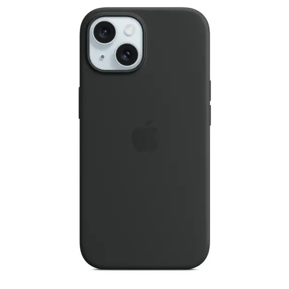 Apple iPhone 15 Silicone Case MT0J3ZM A Black With MagSafe