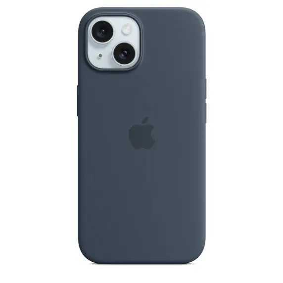 Apple iPhone 15 Silicone Case MT0N3ZM A Storm Blue With MagSafe