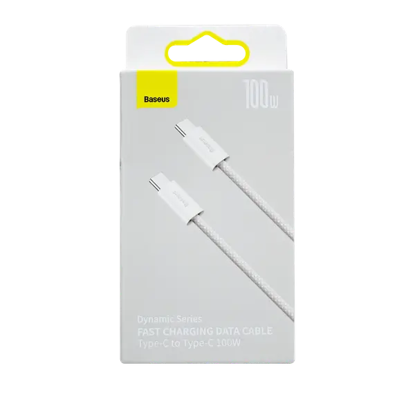 Baseus Dynamic Series Type C To Type C 100W 2 Meter Fast Charging Cable White