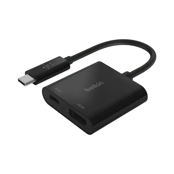 Belkin Adapter USB C HDMI With USB C Power Pass Through Black Tcm