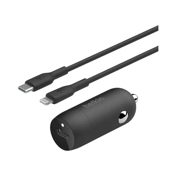 Belkin PD Car Charger USB 30W With Pps USB C To Lightning 1 Meter Black Tcm