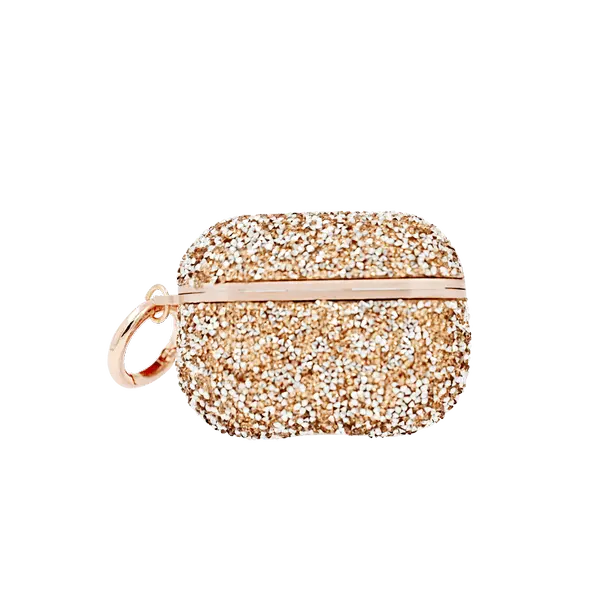 Bling World Stone Hard AirPods Pro Case Rose Gold