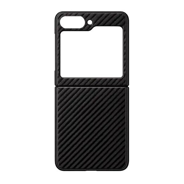 Carbon Hard Case With Glass Galaxy Z FLIP5 Black