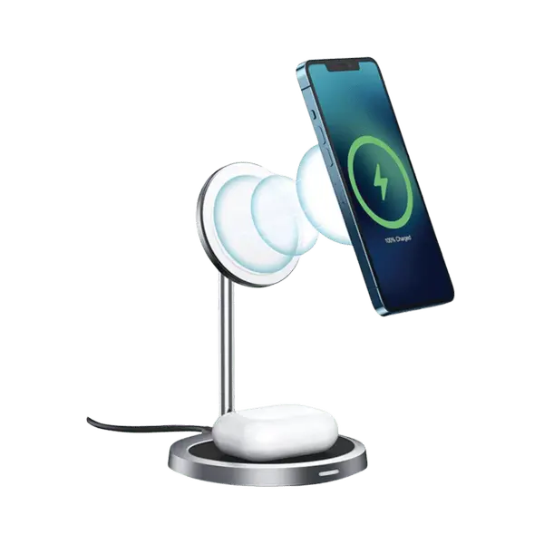Choetech 2 In 1 Magnetic Wireless Charging Stand Grey
