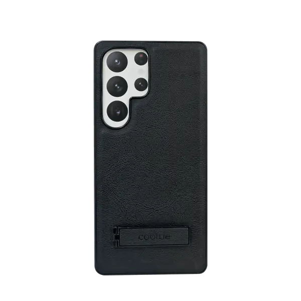 Coblue Black Pu Leather Case With Kickstand
