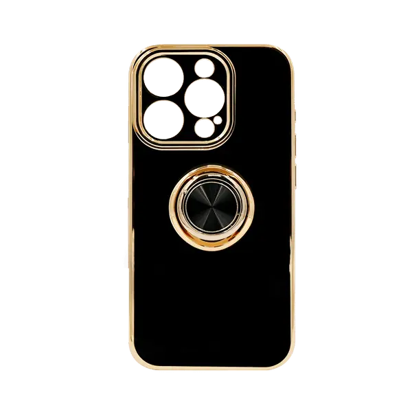 Dezoe Ring Design Case iPhone 15 Pro Black