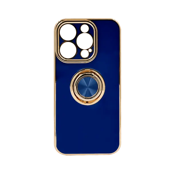 Dezoe Ring Design Case iPhone 15 Pro Dark Blue