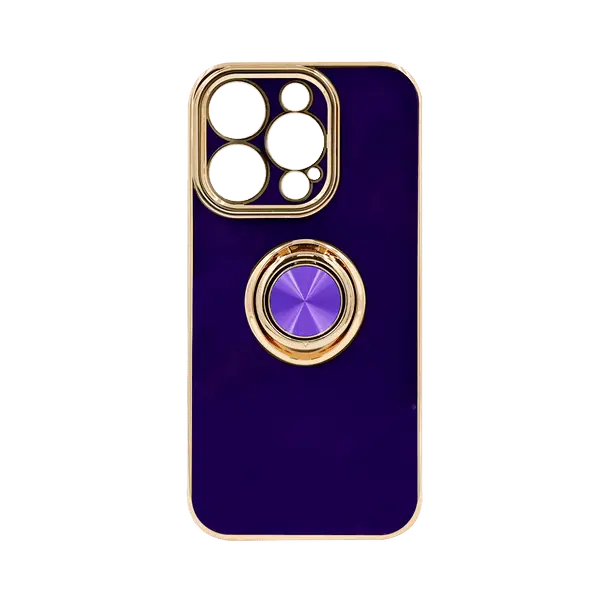 Dezoe Ring Design Case iPhone 15 Pro Purple