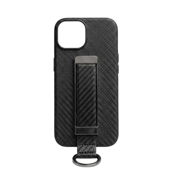 Dingend Carbon Hard Case With Strap iPhone 15 Black