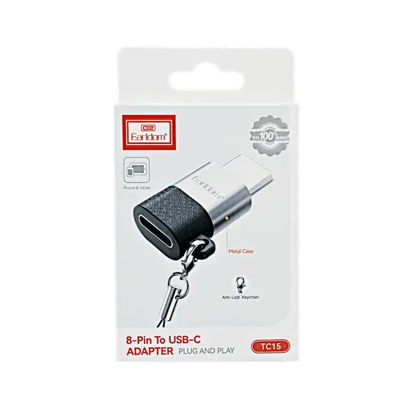 Earldom Lightning To USB C OTG Adaptor Black