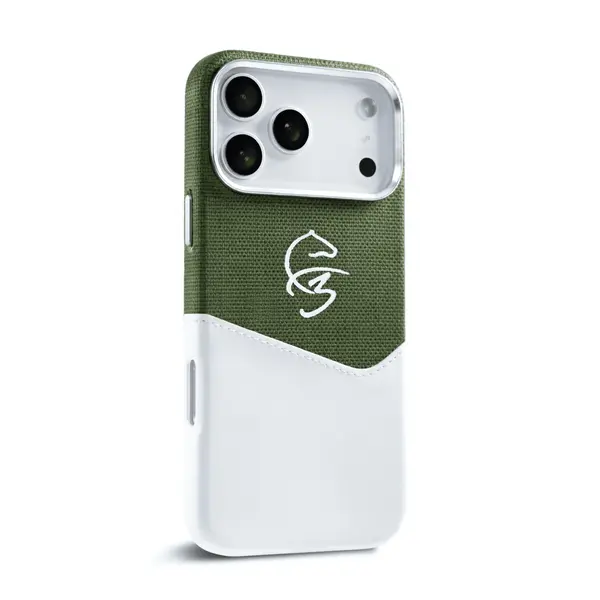 F3 iPhone 17 Pro Max Leather Case Durable Hard Slim Cover Green White
