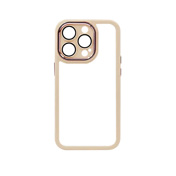 Fashion Transparent Case With Camera Protection Ring iPhone 14 Pro Pink