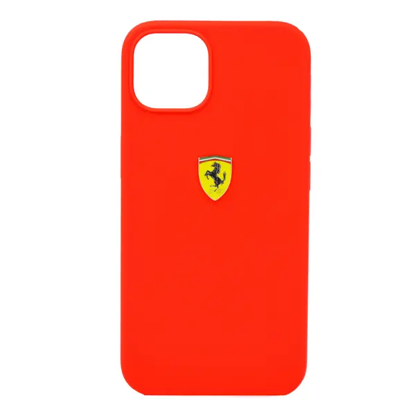 Ferrari Liquid Silicone Case Metal Logo For