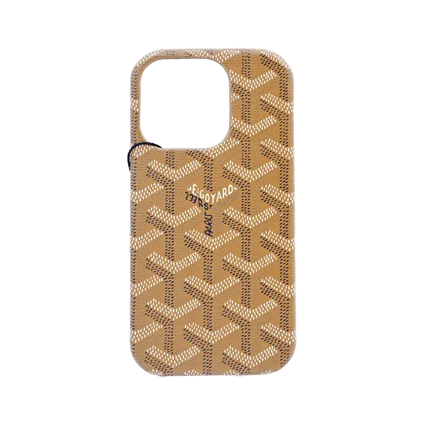 Goyard Brown Pu Leather iPhone 16 Pro Case