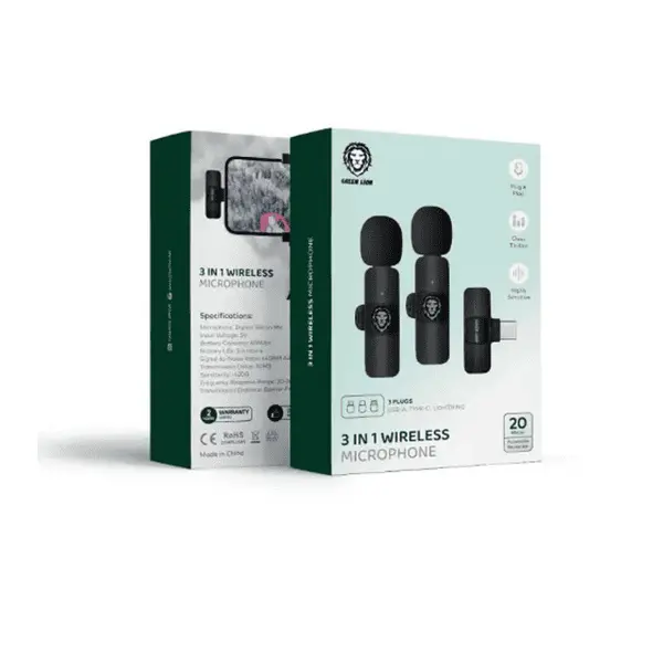 Green Lion 3 In 1 Wireless Microphone Black