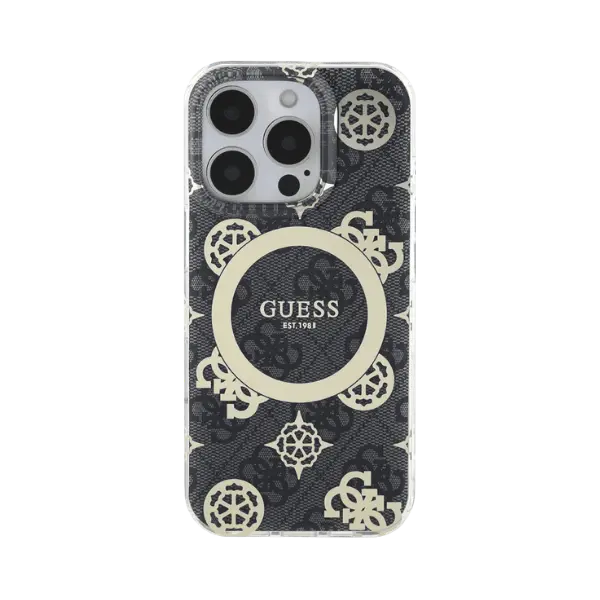 Guess Iml Design Print Case For iPhone 16 Pro Max Black