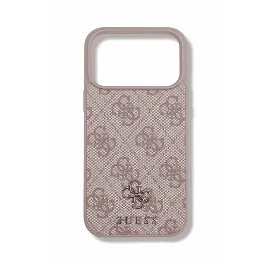Guess MagSafe 4G Pu Leather Case With Small 4G Classic Metal Logo For iPhone 17 Pro Pink