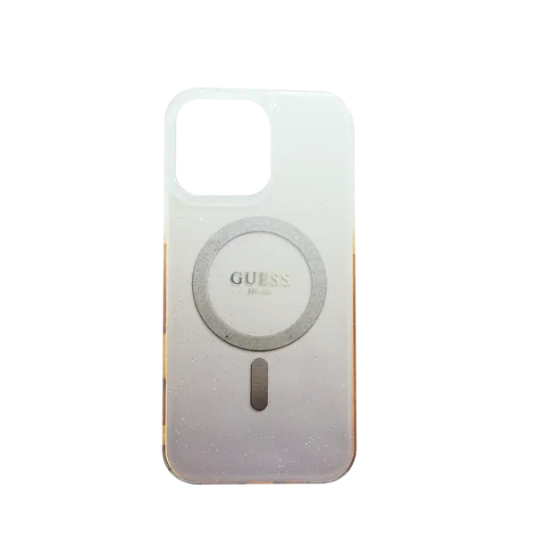 Guess MagSafe Iml Glitter Gradient Hard Case For iPhone 16 Pro Max Brown