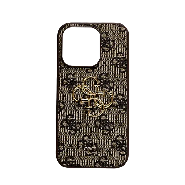 Guess Pu Leather Case With 4G Metal Logo iPhone 15 Pro Brown