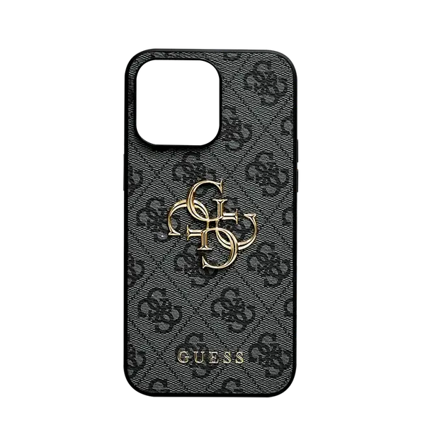 Guess Pu Leather Case With 4G Metal Logo iPhone 15 Pro Grey