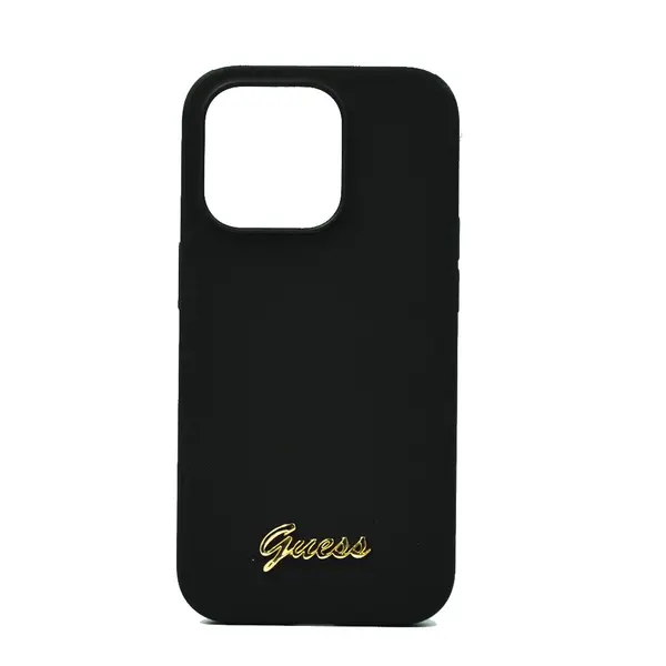 Guess Silicone PC Camera Script Logo Hard Case For iPhone 14 Pro