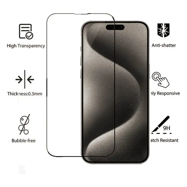 I Ruyu 3D Silicone Edge Tempered Glass 15