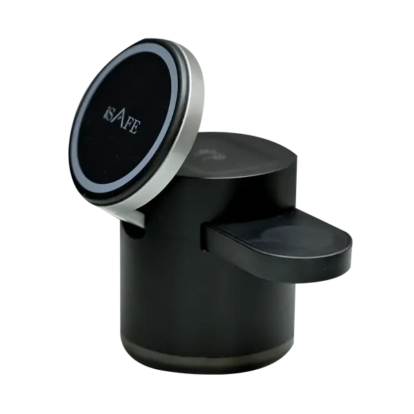 iSAFE 4 In 1 Magnetic Wireless Charger With LED Light Black