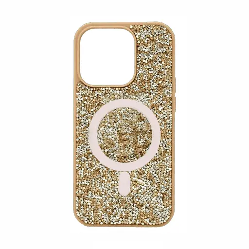 iSAFE Bling MagSafe Hard Cover iPhone 15 Pro Natural Titanium