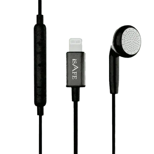 iSAFE Mfi Mono Lightning Earphone White