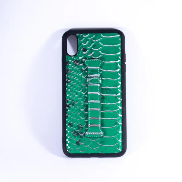 iSAFE Signature Snake Leather Ring Back Case Green