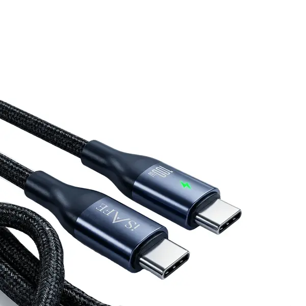 iSAFE Type C To Type C 100W 2M Cable Black