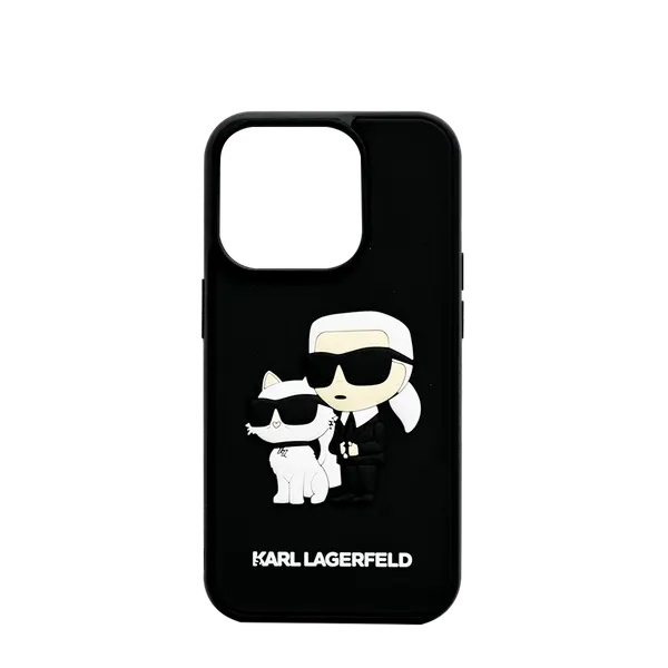 Karl Lagerfeld 3D Rubber Case With Nft Karl Choupette iPhone 15 Pro Black