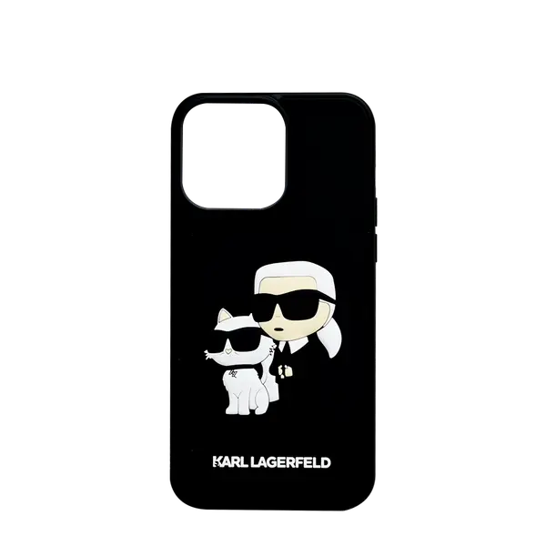 Karl Lagerfeld 3D Rubber Case With Nft Karl Choupette iPhone 15 Pro Max Black