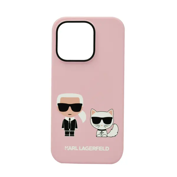 Karl Lagerfeld Liquid Silicone Karl Choupette Case For iPhone 14 Pro Light