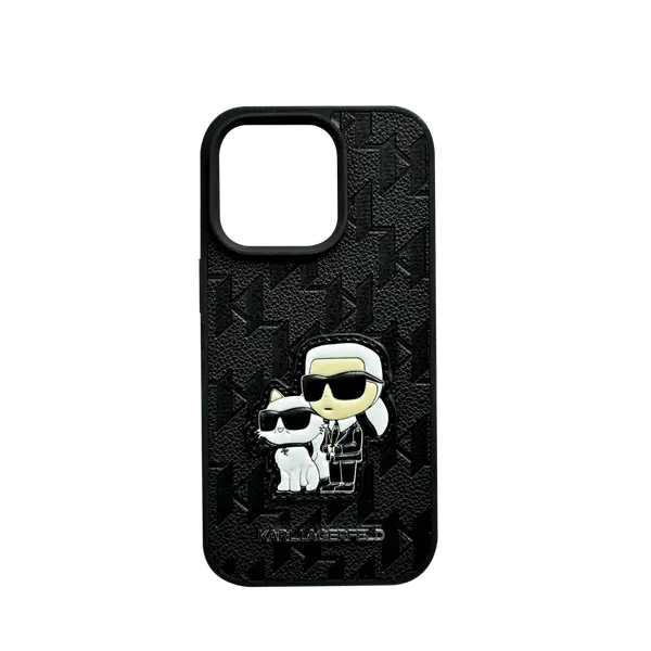 Karl Lagerfeld Monogram Pu Hard Case With Karl Choupette Head For iPhone 16 Pr O Max Black