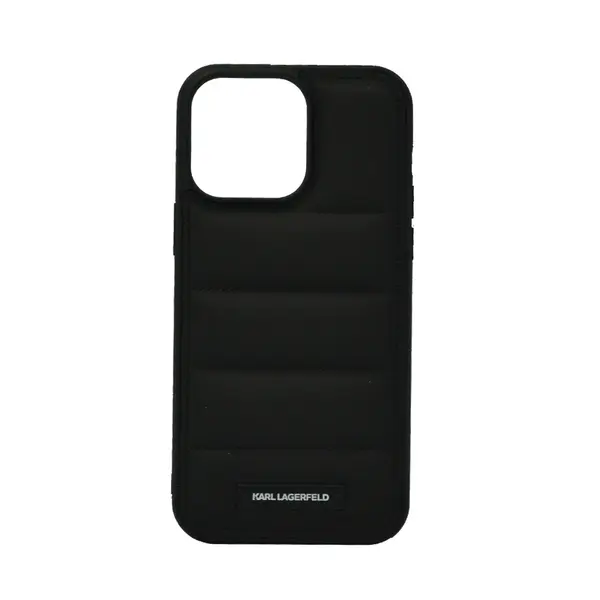 Karl Lagerfeld Nylon Puffy Elongated Logo Hard Case For iPhone 14 Pro Max