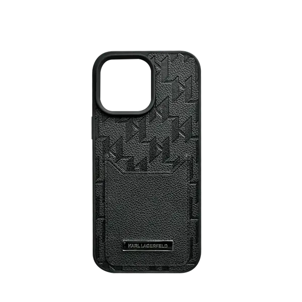 Karl Lagerfeld Pu Hard Case With Cardslot Monogram Design Logo For iPhone 16 P Ro Max Black