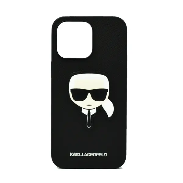 Karl Lagerfeld Saffiano Karl S Head Patch Hard Case For iPhone 14 Pro Max