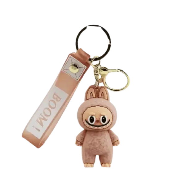 Labubu Keychain Dark Sand