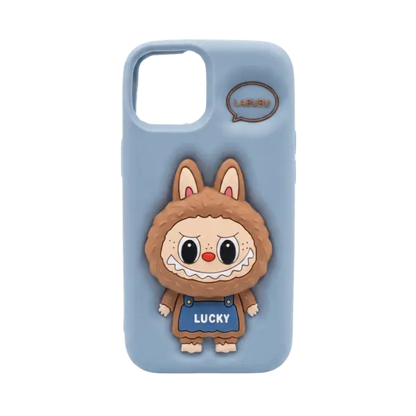 Labubu Pop Up Silicone Cover iPhone 16 Pro Max Gray