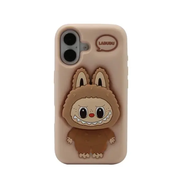 Labubu Silicone Cover iPhone 16 Sand