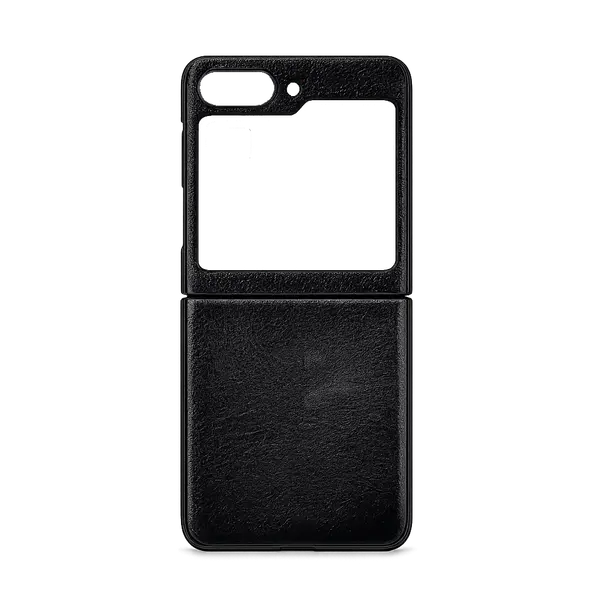 Leather Hard Case With Glass Galaxy Z FLIP5 Black